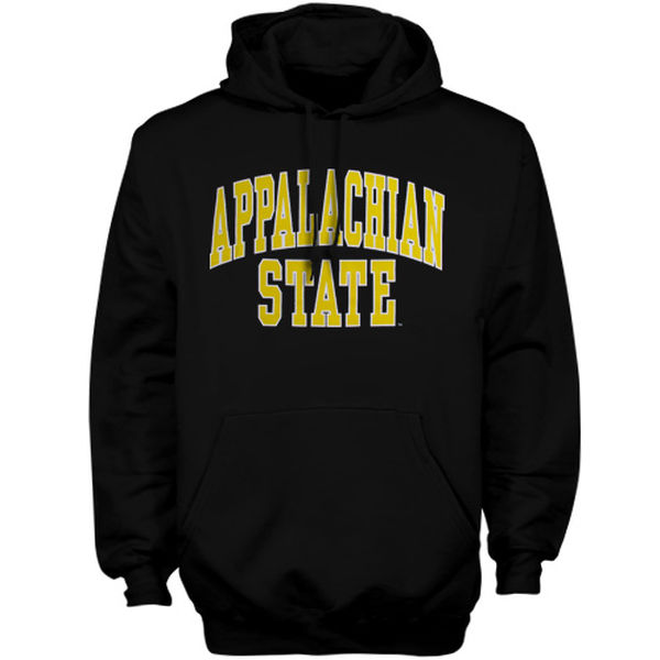 Men NCAA Appalachian State Mountaineers Bold Arch Hoodie Black->more ncaa teams->NCAA Jersey